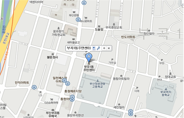 금정구 부곡동 323-1(부곡1동행정복지센터) 위치도