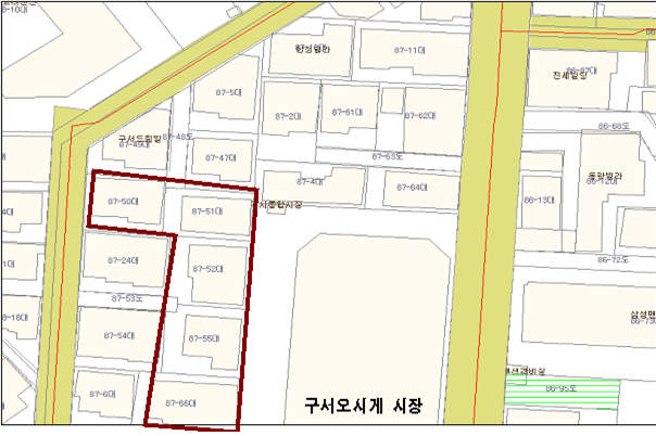 금정구 구서동 87-50번지 외 4필지 위치도