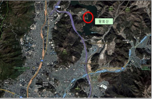 금정구 오륜동 355-1번지 일원(땅뫼산) 위치