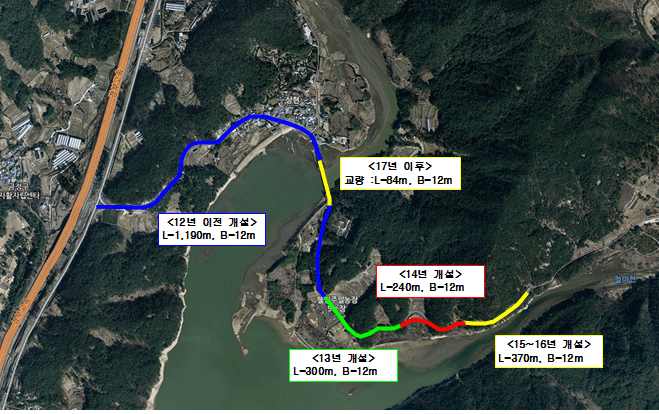선동 상현마을 ~ 기장경계간 위치도