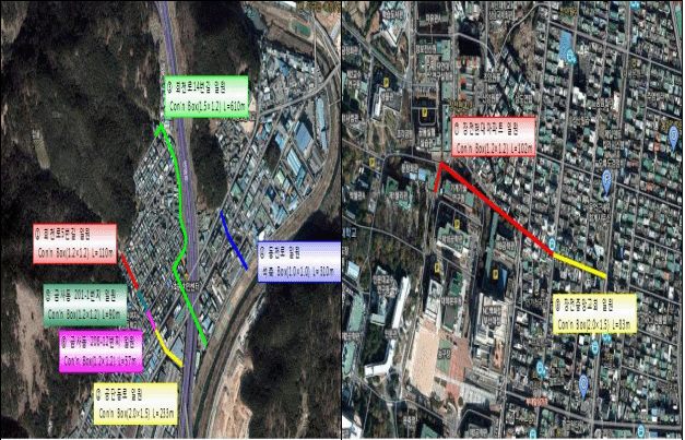 금사동, 장전동 위치도
