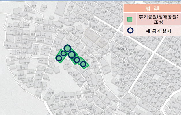부곡동 방재공원 조성 주거환경정비사업 위치도