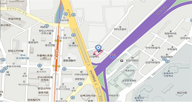 금정문화원 건립 위치도