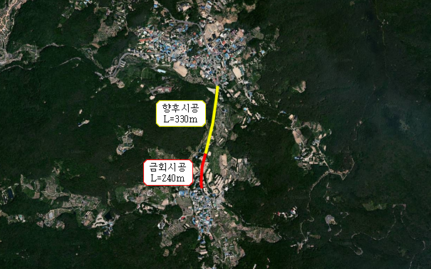 금성동 다목적광장 일원 산성로 정비 위치도