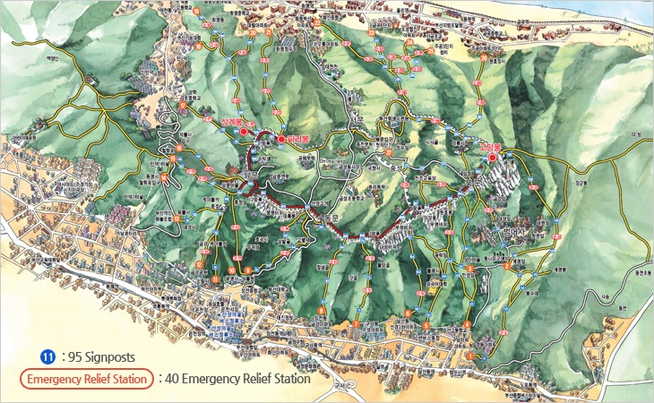 Geumjeongsan hiking map