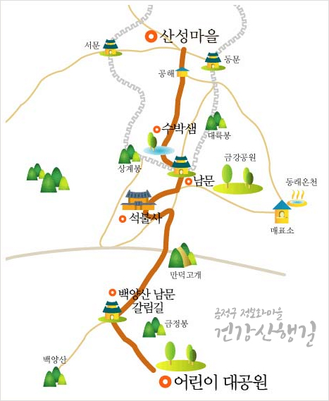 제1길(어린이대공원~산성마을) 지도