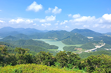 Hoedong Reservoir viewed from the top