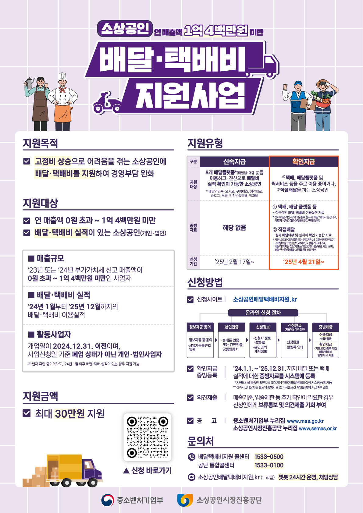 소상공인 배달·택배비 지원사업 실시 게시물의 첨부 이미지 1