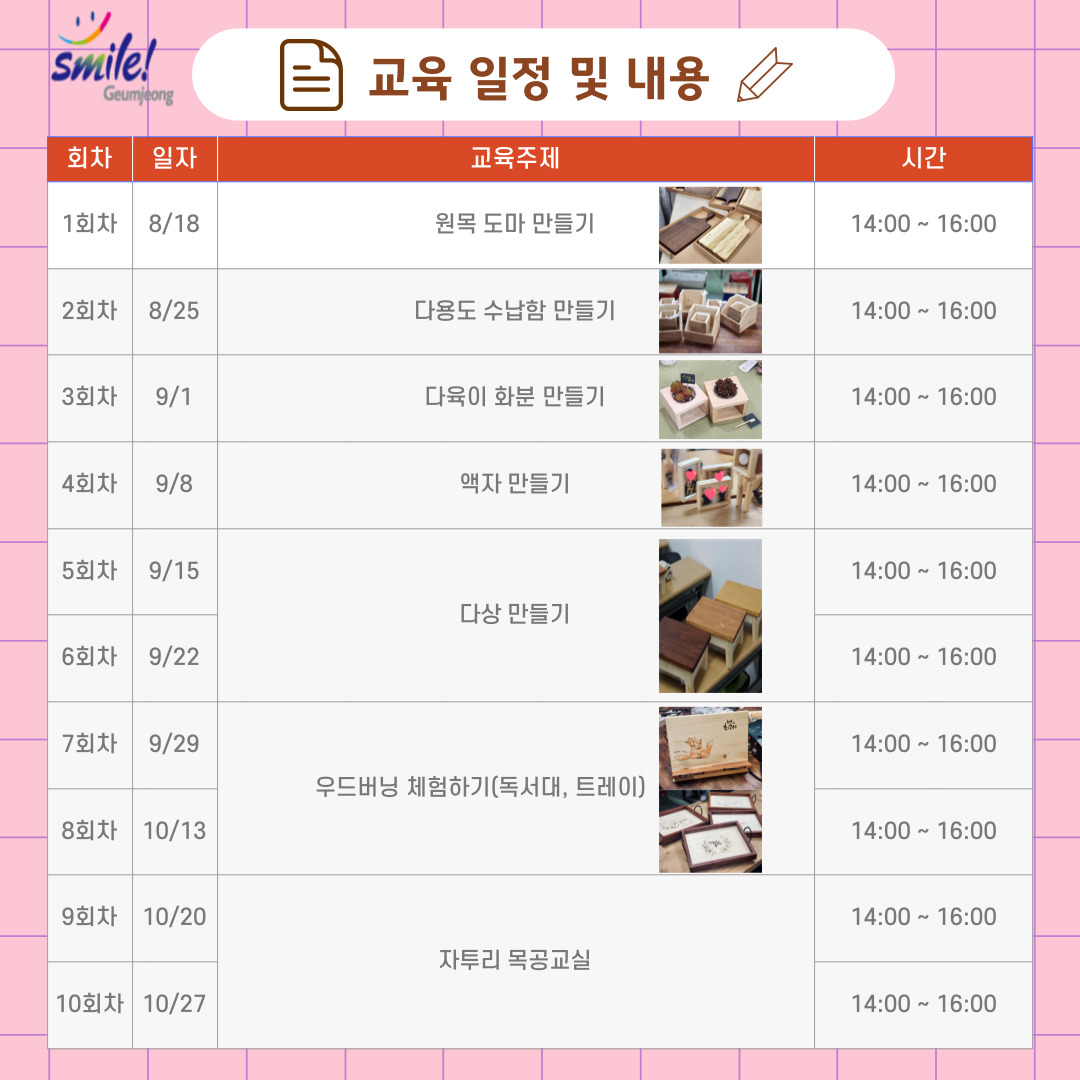2025년 주거복지 프로그램 「목공예 DIY 교실」 하반기 수강생 모집 게시물의 첨부 이미지 3