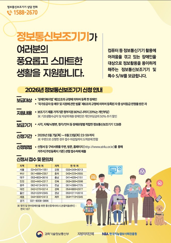 「2026년 정보통신보조기기 보급사업」 안내 게시물의 첨부 이미지 1