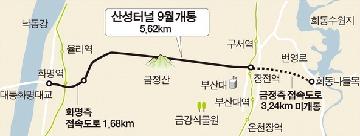 산성터널, 내달 개통 북~금정 20분 단축 썸네일 이미지